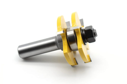 TMAX 2 pc Tongue and Groove Set, Router Bit Set, Wood Door Flooring 3 Teeth Adjustable, 1/2 Inch Shank T Shape Wood Milling Cutter Woodworking Too...