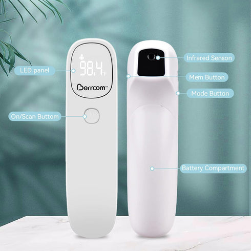 Berrcom Non Contact Infrared Thermometer Digital Forehead Thermometer for Adults and Kids Temperature Thermometer 3 in 1 with Fever Alert Touchles...