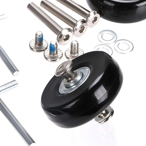 OwnMy 50mm x 18mm Set of 4 Luggage Suitcase Replacement Wheels, Rubber Swivel Caster Wheels Bearings Repair Kits (Black)...
