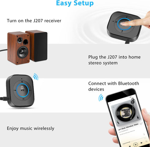 iDIGMALL 2023 Latest Bluetooth 5.3 Audio Receiver for Speaker, Wireless 3.5mm Aux Hi-Fi Music Adapter w/Noise Cancelling Mic & Hands-Free for Car ...