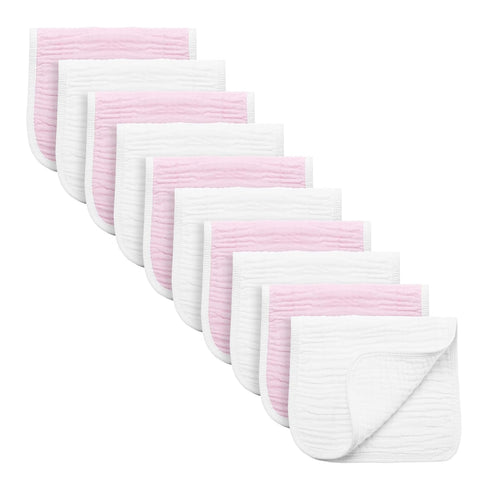 Synrroe Burp Cloths Large, Muslin Burp Cloths for Baby Girls and Boys, Pack of 10 Extra Absorbent and Soft Muslin Bibs, 6 Layers 20 by 10 Inches 1...