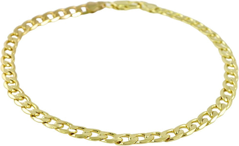 14k Gold Plated, Cuban Hammered Anklet 10" 1/2 X 6 Mm, Stainless Steel - By Brillo Miami...