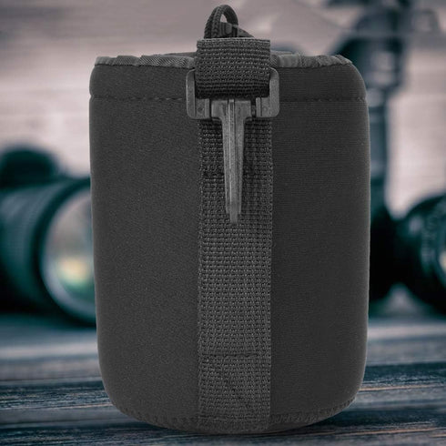 4PCS S M L XL Camera Lens Storage Bag,Portable Neoprene Black Elastic Shock Absorption DSLR Camera Lens Cover Storage Bag,4 Size Lens Pouch Set...