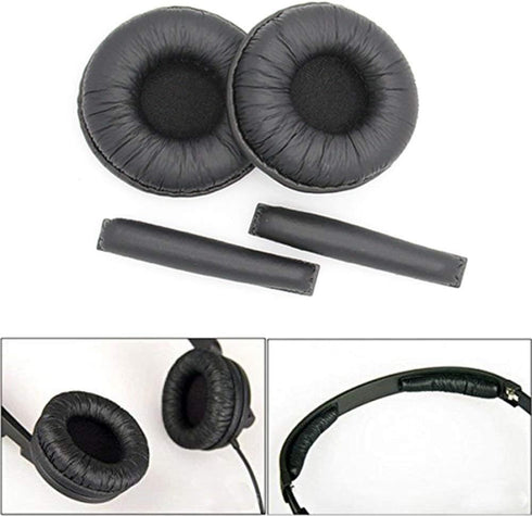 Tvoip 4 Pair Ear Cushions Leatherette Spare Replacement Earpads for Plantronics Supra Plus Encore and Most Standard Size 50mm Office Telephone Hea...