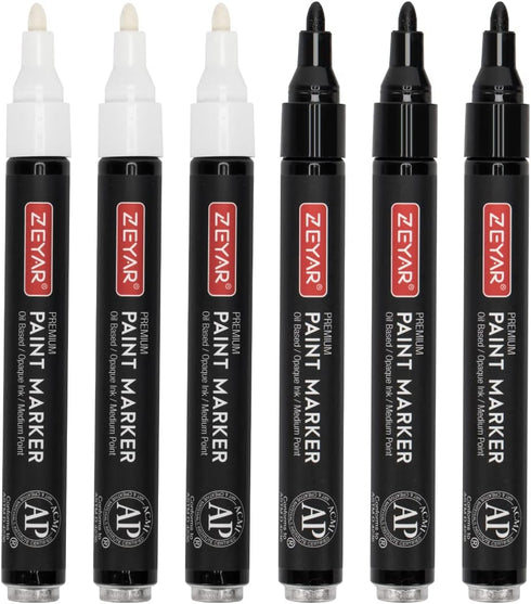 ZEYAR Permanent Oil-Based Paint Markers, Medium Point, Waterproof ink, Expert of Rock Painting, Great on Mug, Rock, Glass, Canvas, Metal and more ...