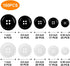 Mixed Sewing Buttons 160Pcs, Round Black 4-Hole Craft Buttons, 5 Sizes White Resin Button, with Separate Compartment Storage Box, Suitable for Sew...