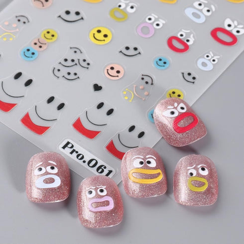 6 Sheets Nail Art Sticker Decals 5D Embossed Nail Art Supplies Self-Adhesive Nail Art Decoration Cartoon Monsters Black Cats Panda Design Manicure...