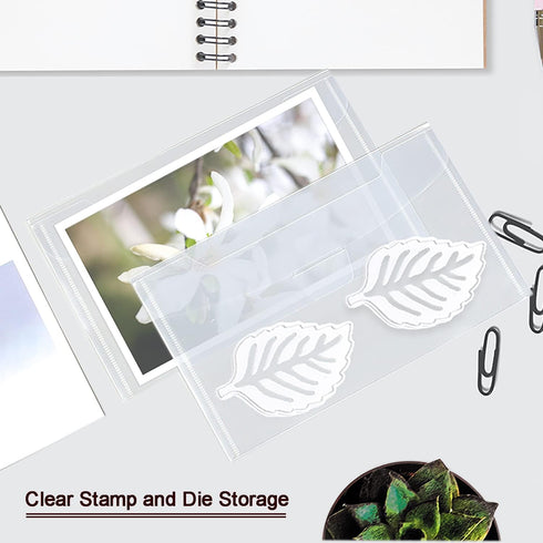 24 Pcs Stamp and Die Storage Pockets, 5×7 Inch Craft Die Storage Envelopes for Die Cut, Die Cut Storage Envelopes Bags...
