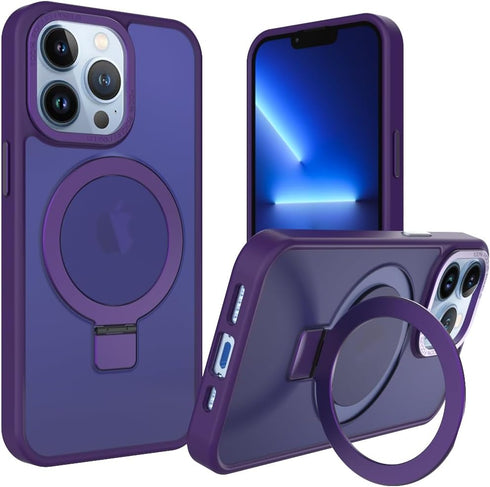 Puxicu Magnetic Case for iPhone 13 Pro Max 6.7 Inch, Magnetic Invisible Stand, Compatible with MagSafe, Slim Hard Design, Shockproof, Drop Protect...