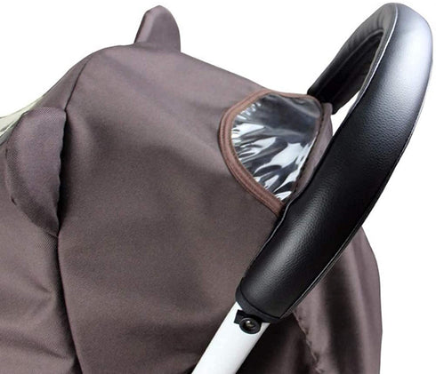 CHILDHOOD Baby Stroller Armrest Handle Sleeve Cover Universal Handle Cover Artificial Leather Black...