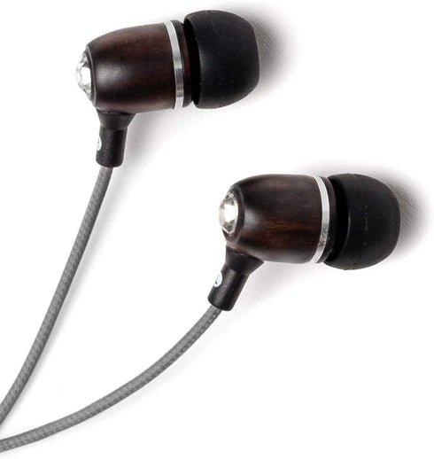 Symphonized Bling Premium Genuine Wood in-Ear Noise-isolating Headphones with Mic and Nylon Cable (Gray)...