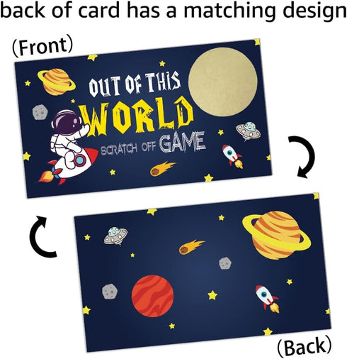 Space Theme Party Scratch Off Game Cards?32 PCS?Baby Shower Games Vouchers Festive Raffle Tickets Class Reunion Scratch Off Game Cards Christmas T...