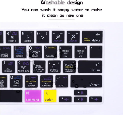 HRH Logic Pro X Shortcuts Hotkey Silicone Keyboard Cover Protector for MacBook Pro 13 inch 2020 (Model A2289 / A2251 / A2338 M1 Chip) and for MacB...