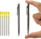 2-Pack Mini Pens with 5 Pen Refills & Pen Pouch - Rotating Refill Mechanism Metal Pocket Pen,Only 100mm in Size EDC Retractable Pens for Note Taki...