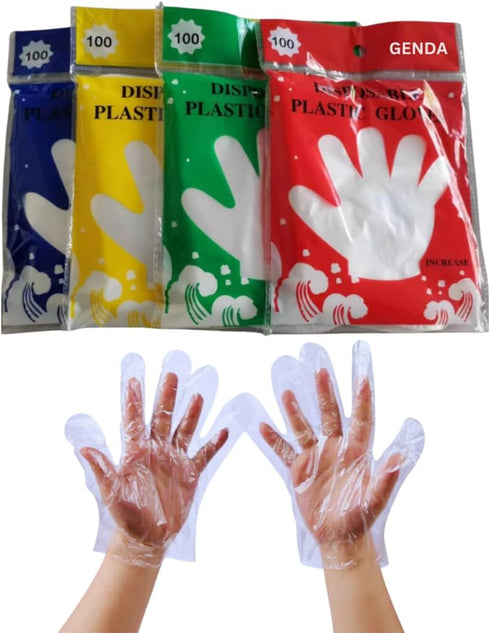 GENDA 500pcs Plastic Gloves Disposable Latex and Powder Free Food Gloves Disposable Perfect for Food Prep in Kitchen for Cooking Service, Cleaning...