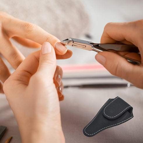 2 Pack PU Scissors Cover - Embroidery Sewing Craft Leather Scissors Protective Case, Apply to Storing Nipper Shears (4.5 x 2.6 Inches, Black)...