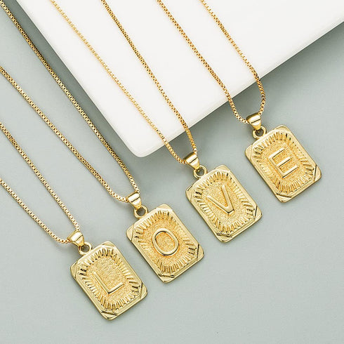 14K Gold Plated Monogram Initials, Alphabet Pendant Letter A to Z Necklaces for Women with Gift Box | Adjustable Chain, Minimalist, Tiny Dainty Al...