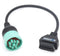 9 Pin J1939 to 16 Pin OBD2 Adapter Cable for Heavy Duty Trucks and Commercial Vehicles with Green Type 2 J1939 Diagnostic Connector...