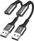 USB C Female to USB Male Adapter (2-Pack),Type C to USB A Charger Cable Converter for iPhone 15 14 13 12 11 Pro Max Plus, Samsung Galaxy Note 20 S...