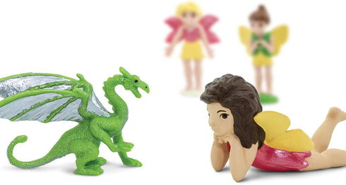 Safari Ltd. Fairies & Dragons Designer TOOB - Detailed Toy Figurines Including Four Friendly Fairies and Two Mini Dragons - Fun Play Toy for Boys,...