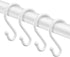 Metal Shower Curtain Hooks?Set of 12 Rings?Rust Resistant S Shaped Hooks Hangers for Shower Curtains, Kitchen Utensils, Clothing, Towels, etc. (Wh...