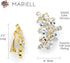 Mariell Gold Clip-On Cubic Zirconia Crystal Bridal Earrings, Marquis Shape CZ Curved Clusters, Non-Pierced Earrings for Wedding, Bridesmaids, Home...