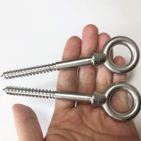 Hammock Hooks, 4Pack Heavy Duty Eye Screw in Stainless Steel Hammock Hooks 1300LB Capacity Swing Hardware for Yoga Hammock Swing Chair Indoor Outd...