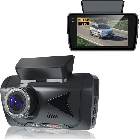 1080P Full HD Dash Cam Front, Smart Dash Camera for Cars, Microlight Night vision, 3" IPS Scree Dashcam, UHD 120°Wide Angle Motion Detection, Loop...