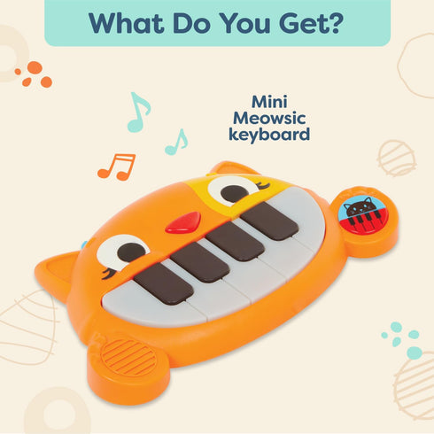 B. toys- B. baby- Mini Meowsic- Mini Toy Keyboard – Baby Piano – Songs, Sounds & Lights – Sensory Baby Toys – 6 Months +...