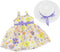 Emily Rose 14 Inch Doll Lovely Spring/Summer Chiffon Easter Dress with White Hat | Compatible with American Girl Wellie Wishers | 14-in Doll Cloth...