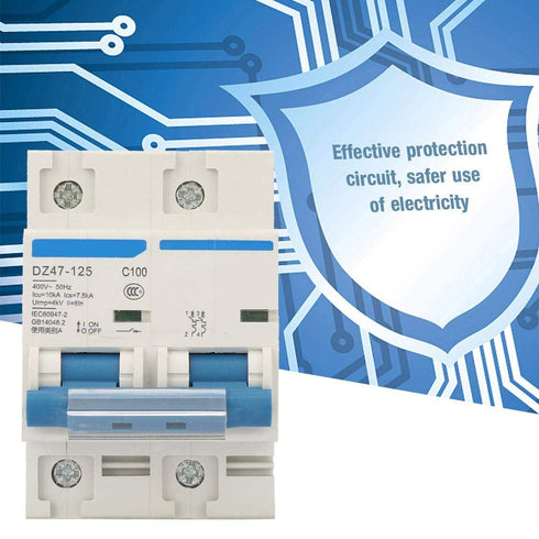 Current Circuit Breaker, DZ47-125 2P Current Miniature Circuit Breaker 400V 80/100/125A Leakage Protection Switch Supplemental Protection(100A)...