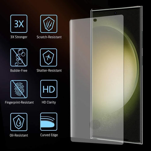 BANDQ 3 Pack for Samsung Galaxy S23 Ultra Screen Protector?3+1 Pack? 1 Pack Tempered Glass Camera Lens Protector, HD Clear 9H Tempered Glass Scree...