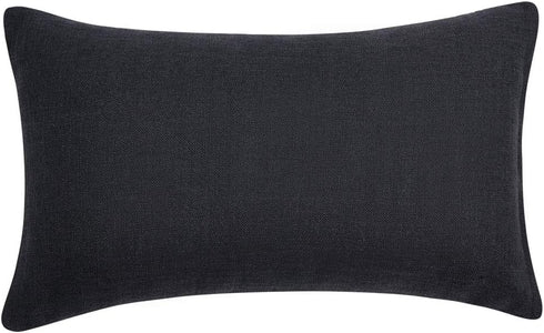 Anickal Set of 2 Black Lumbar Pillow Covers Rustic Linen Decorative Throw Pillow Covers 12x20 Inch for Sofa Couch Decoration...