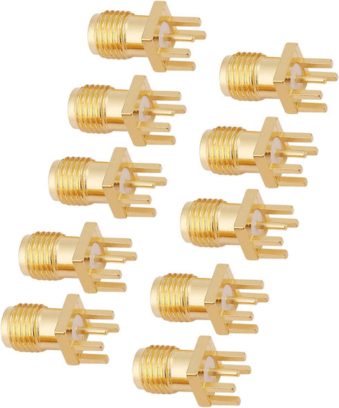 10Pcs SMA Female Jack Connector Brass PCB Clip Mount SMA Female Base...