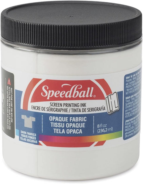 Speedball Opaque Iridescent Fabric Screen Printing Ink, 8-Ounce, Pearly White...