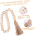 Garneck Wood Bead Garland,Farmhouse Tassels Beads, Rustic Country Decor Prayer Beads for Home Door Knob Christmas Decoration (1 Pack) (1pack) (3pa...