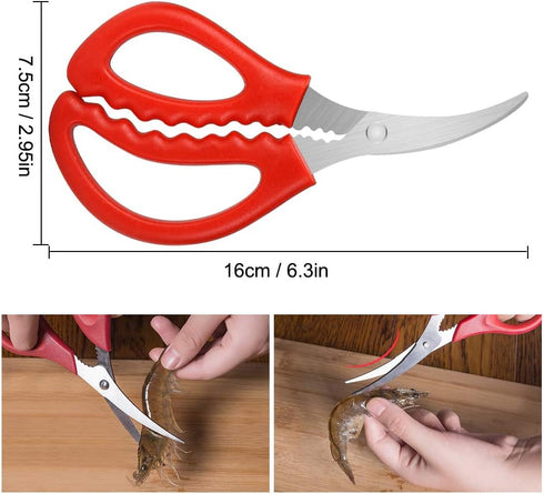 Calary 8Pcs Seafood Scissors Crab Scissors Seafood Shears Multifunctional Crab Leg Crackers and Tools...