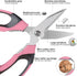 Scissors Heavy Duty 8'', Carpet Scissors, Multipurpose Scissors with Protective Cover, Stainless Steel Serrated Blades, Easy Cutting Cardboard, Le...