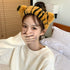 2Pcs Lovely Tiger Print Headbands Soft Plush Washing Face Facial Mask Skincare Makeup Hair Bands Elastic Spa Shower Yoga Sports Headband Headwraps...