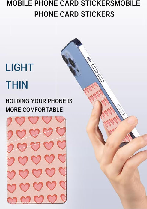 Leather Phone Card Holder, Dual Pocket Phone Wallet Adhesive Stick On, Cute Durable Credit Card Holder, Card Holder for Phone Case Compatible with...