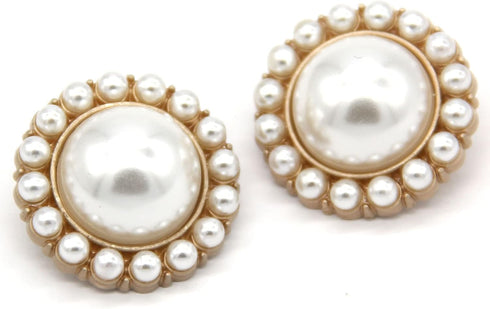 25mm Retro Women Coat Gold Metal Pearl Buttons, for Clothes, Sweaters, Blazer, Suit, Wedding Dress, Handmade DIY Crafts, Sewing Accessories(10pcs ...