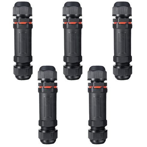 PENGLIN 5PCS Waterproof IP68 3-Pole Junction Box Cable Connector, 3 PIN Wire Connector Ø 4-12 mm for Outdoor Underground Cable, Junction Box, Stre...