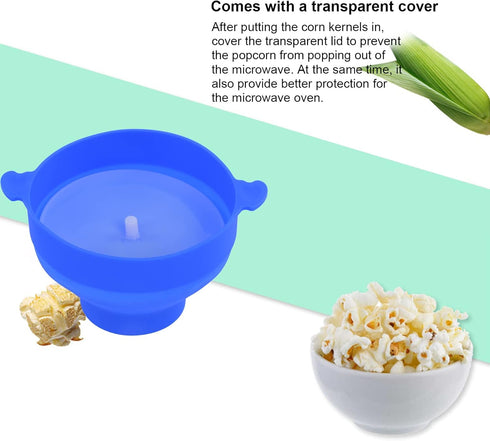 Popcorn Maker, Microwave Silicone Popcorn Popper with Lid and Handles Hot Air Big Size Collapsible Bowl Dishwasher Red High Temperature Resistance...