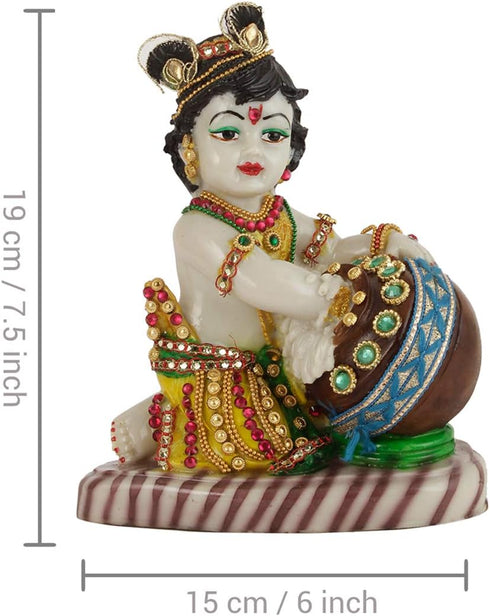 TIED RIBBONS 7” Krishna Statue - Handcrafted Resin Krishna Idol - Divine Baby Krishna Sculpture for Home Décor, Janmashtami Decoration...
