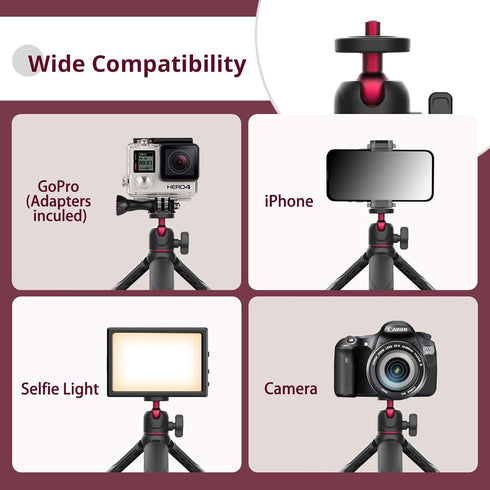Eicaus Mini Selfie Stick Tripod for iPhone, Small Camera Tripod with Remote and Adapters for Gopro Hero 10 9 8 7 6 5 DJI Osmo Action AKASO, Portab...