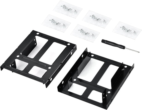 ELUTENG Double-Deck HDD SSD Mounting Bracket 2Pack 2.5" to 3.5" Hard Drive Adapter SSD Bracket Metal SSD HDD Holder with Mounting Screws Hard Driv...