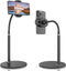 Cell Phone Stand, Adjustable Height & Angle Gooseneck Stand for Desk Flexible Arm Universal Holder, Aluminum Alloy Desktop Recording Compatible wi...
