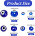 PH PandaHall 390 Pcs 4 Size Blue Evil Eye Glass Beads Round Evil Eye Beads 4/6/8/10mm Evil Eye Lampwork Glass Beads Handmade Lampwork Evil Eye Cha...