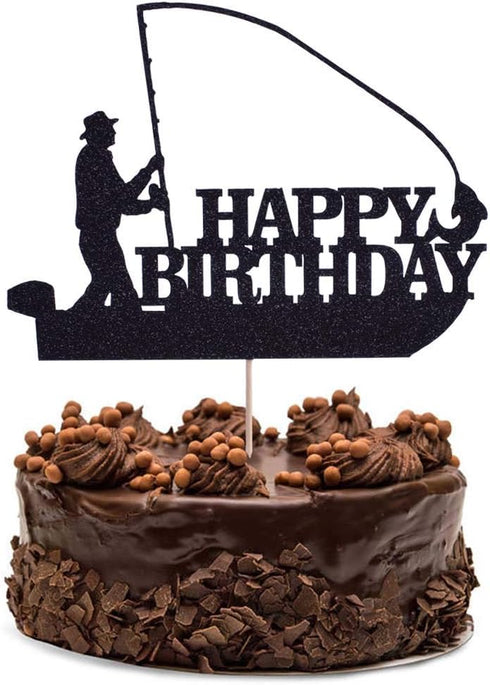 Sea Fishing-Fishing Boats Birthday Cake Topper for Fisherman Theme Man Boy Birthday Party Supplies-Gone Fishing Themed Birthday Party Decorations ...