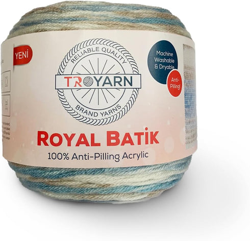Royal Batik (1- Skeins Pack) Ombre Yarn with Rainbow Colors,Soft Yarn for Crocheting and Knitting%100 Anti-Pilling Acrylic 1x140 gr (1x383 yds) (1...